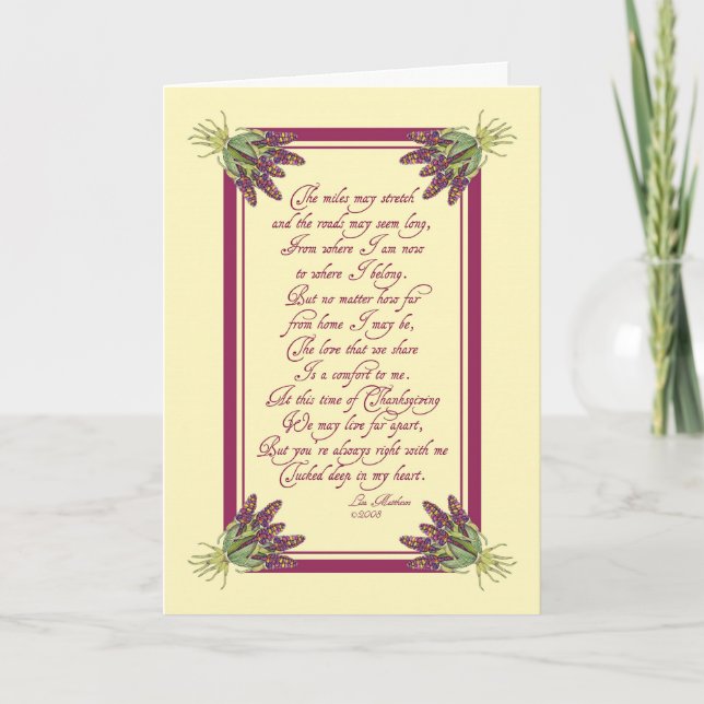 Cartes Pour Fêtes Annuelles Maïs de thanksgiving (Devant)