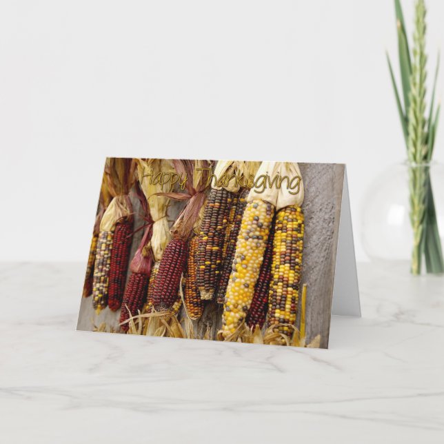 Cartes Pour Fêtes Annuelles Maïs de Thanksgiving (Devant)