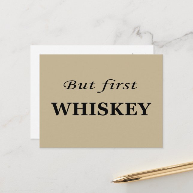 Cartes Pour Fêtes Annuelles Mais le premier whiskey amusant alcool citations (Devant/Arrière en situation)