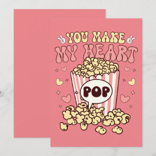 Cartes Pour Fêtes Annuelles Maïs soufflé rétro Saint-Valentin 
