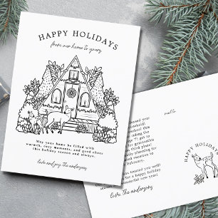 Cartes Pour Fêtes Annuelles Maison confortable avec cerf