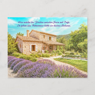 Cartes Pour Fêtes Annuelles Maison de campagne avec Lavender Garden Paysage