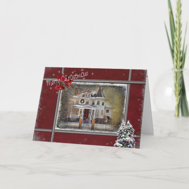 Cartes Pour Fêtes Annuelles Maison de Noël victorienne (Devant)
