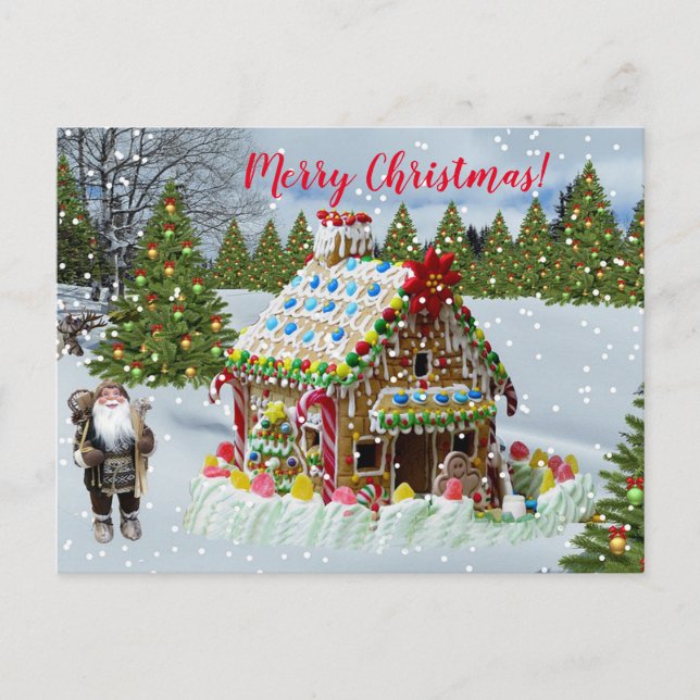 Cartes Pour Fêtes Annuelles Maison de pain d'épice de Noël (Devant)