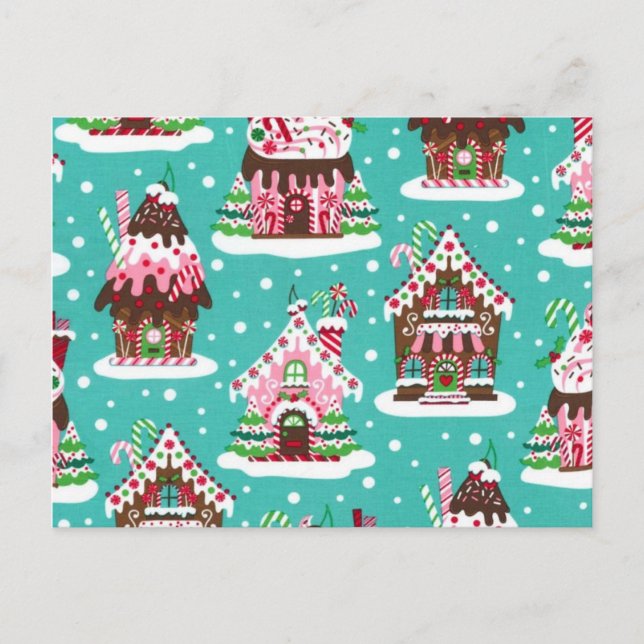 Cartes Pour Fêtes Annuelles Maison de pain d'épice gaie de Noël (Devant)