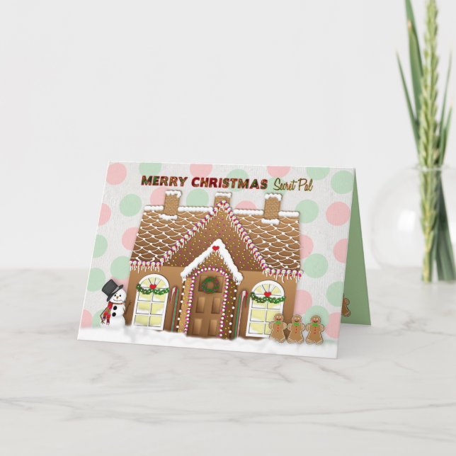 Cartes Pour Fêtes Annuelles Maison de pain d'épice Noël - Secret Pal (Devant)