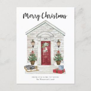 Cartes Pour Fêtes Annuelles Maison de vacances Joyeux Noël Adresse personnalis