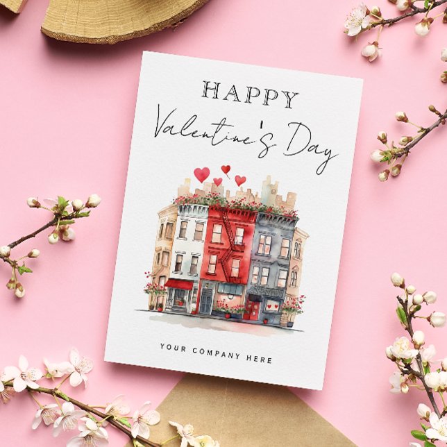 Cartes Pour Fêtes Annuelles Maison de ville Valentine's Day Immobilier Promoti (Créateur téléchargé)