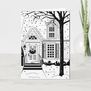 Cartes Pour Fêtes Annuelles maison d'hiver
