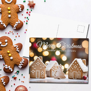 Cartes Pour Fêtes Annuelles Maison en pain d'épice de Noël Immobilier