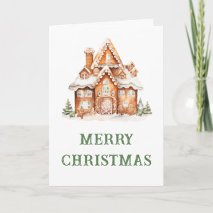 Cartes Pour Fêtes Annuelles Maison en pain d'épice décorant la fête de Noël