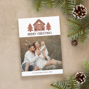Cartes Pour Fêtes Annuelles Maison en pain d'épice Joyeux Noël Photo