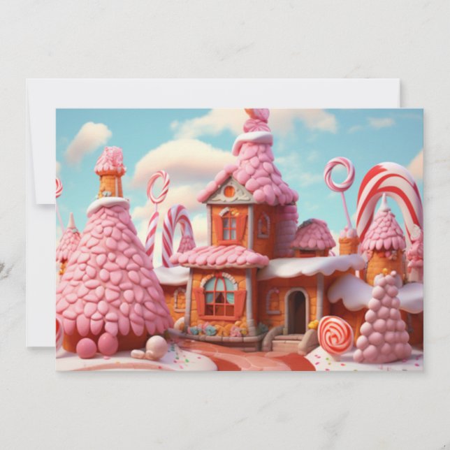 Cartes Pour Fêtes Annuelles Maison en pain d'épices fantastique avec des bonbo (Devant)