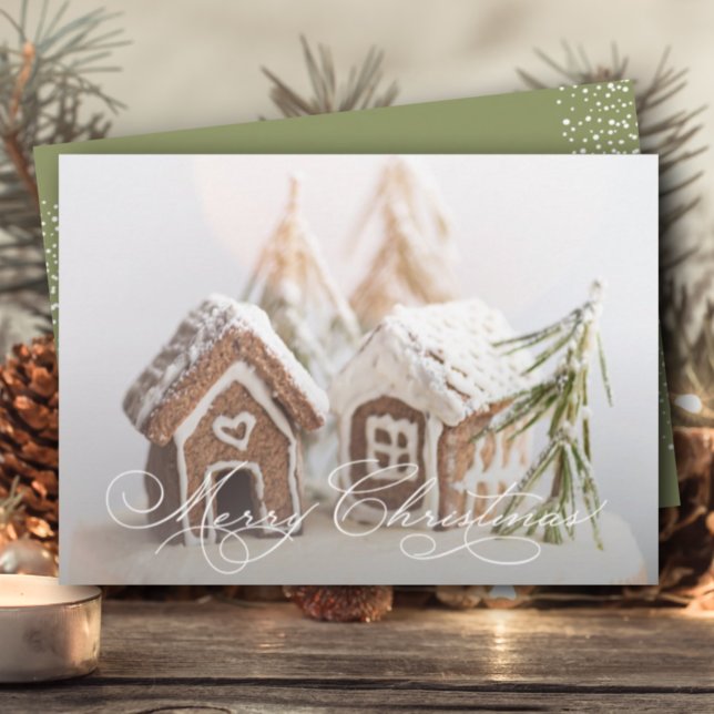 Cartes Pour Fêtes Annuelles Maison en pain d'épices Noël plat (Créateur téléchargé)