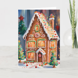 Cartes Pour Fêtes Annuelles Maison en pain d'épices, vide à l'intérieur,