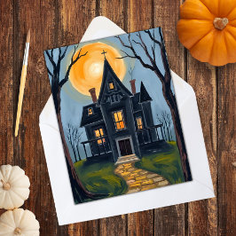 Cartes Pour Fêtes Annuelles Maison Hantée | Halloween Effrayant 