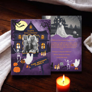 Cartes Pour Fêtes Annuelles Maison hantée Halloween effrayante 2 photos