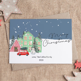 Cartes Pour Fêtes Annuelles Maison moderne et appartement de Noël de neige