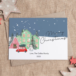 Cartes Pour Fêtes Annuelles Maison moderne et appartement de Noël de neige