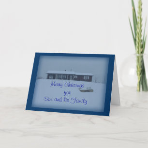 Cartes Pour Fêtes Annuelles Maison sur une colline de neige - personnaliser