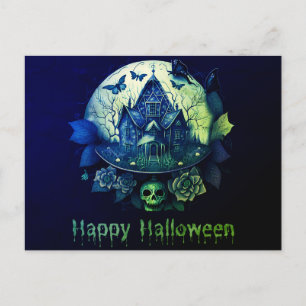 Cartes Pour Fêtes Annuelles Maison verte violette gothique Hauny Halloween heu