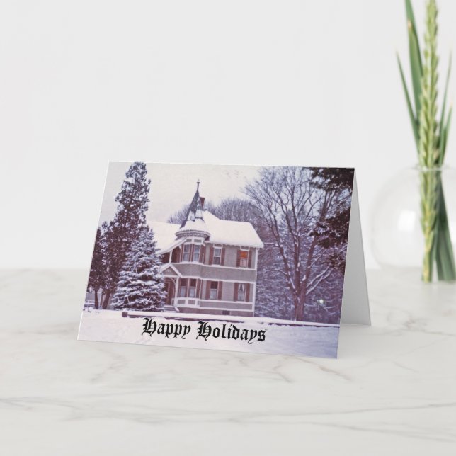 Cartes Pour Fêtes Annuelles Maison victorienne ancienne à Noël (Devant)