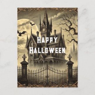 Cartes Pour Fêtes Annuelles Maison victorienne Vintage hantée Happy Halloween