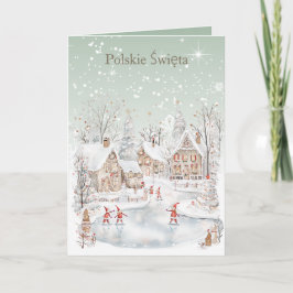 Cartes Pour Fêtes Annuelles Maisons de neige de Noël polonaises