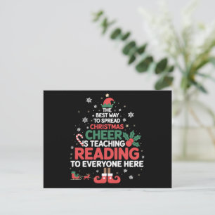 Cartes Pour Fêtes Annuelles Maître de lecture Noël Elf Xmas Cheer 
