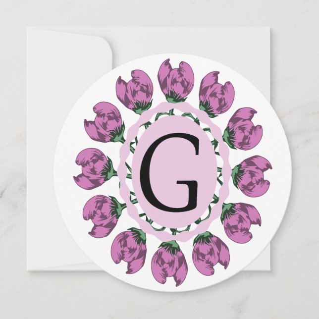 Cartes Pour Fêtes Annuelles Majuscule G monogramme floral (Devant)