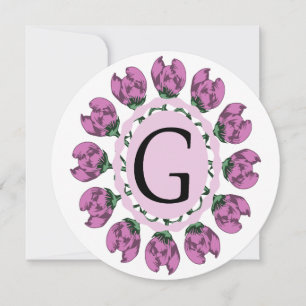 Cartes Pour Fêtes Annuelles Majuscule G monogramme floral