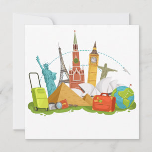 Cartes Pour Fêtes Annuelles MAKOM - Caricature touristique mondiale