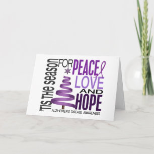 Cartes Pour Fêtes Annuelles Maladie d'Alzheimer de Noël d'espoir d'amour de