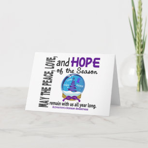 Cartes Pour Fêtes Annuelles Maladie d'Alzheimer du globe 1 de neige de