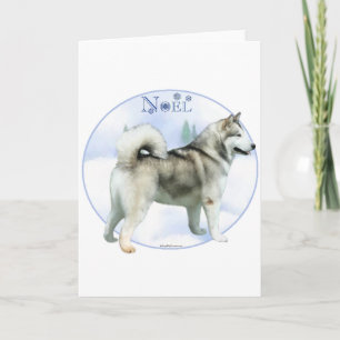 Cartes Pour Fêtes Annuelles Malamute d'Alaska Noel