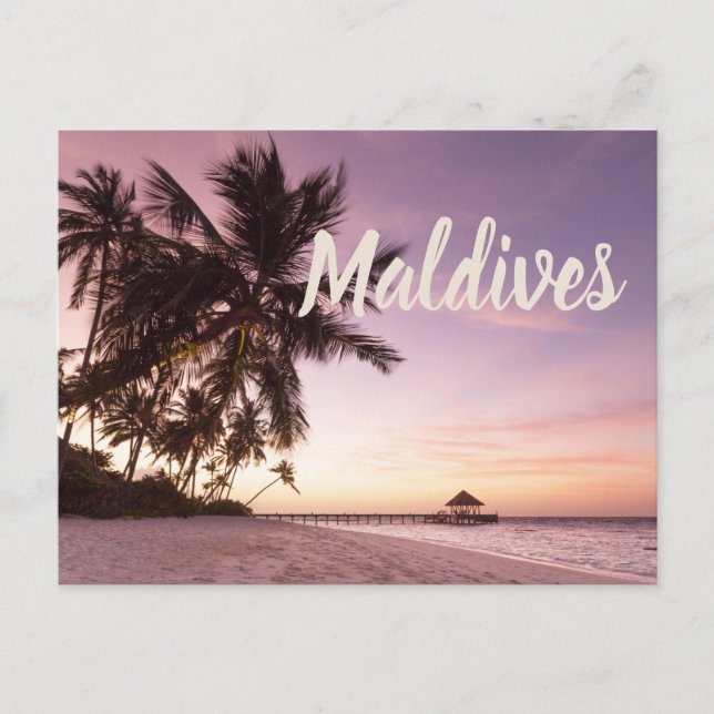 Cartes Pour Fêtes Annuelles Maldives Ocean Indian Beach Sunset Island Souvenir (Devant)
