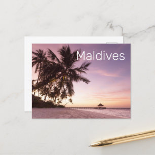 Cartes Pour Fêtes Annuelles Maldives Océan Indien Plage Coucher de soleil Île 