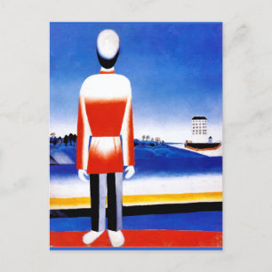 Cartes Pour Fêtes Annuelles Malevich - Homme dans le paysage suprématiste