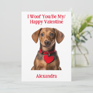 Cartes Pour Fêtes Annuelles Malheur à vous/soyez mon/heureux Valentine Dachshu