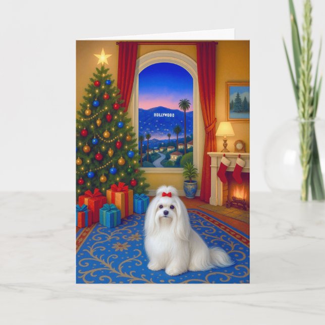 Cartes Pour Fêtes Annuelles Maltese Holiday Card (Devant)