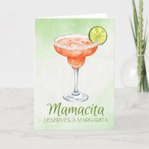 Cartes Pour Fêtes Annuelles Mamacita Mérite une Margarita Aquarelle