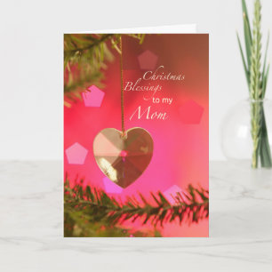 Cartes Pour Fêtes Annuelles Maman Coeur de Noël sur arbre Joys simples