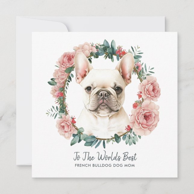 Cartes Pour Fêtes Annuelles Maman de chien Bouledogue français Fête des mères (Devant)