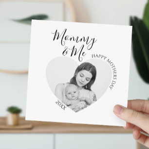 Cartes Pour Fêtes Annuelles Maman et moi modernes Photo du coeur