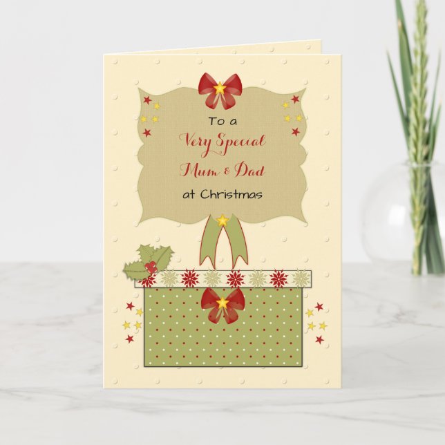 Cartes Pour Fêtes Annuelles Maman et papa spéciaux à Noël (Devant)