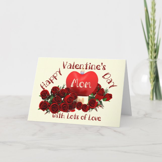 Cartes Pour Fêtes Annuelles Maman Heureuse Sainte-Valentin (Devant)