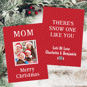 Cartes Pour Fêtes Annuelles Maman, il y a la neige comme toi Noël rouge
