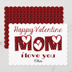 Cartes Pour Fêtes Annuelles Maman Je T'Aime Mignonne Typographie Cupide Valent