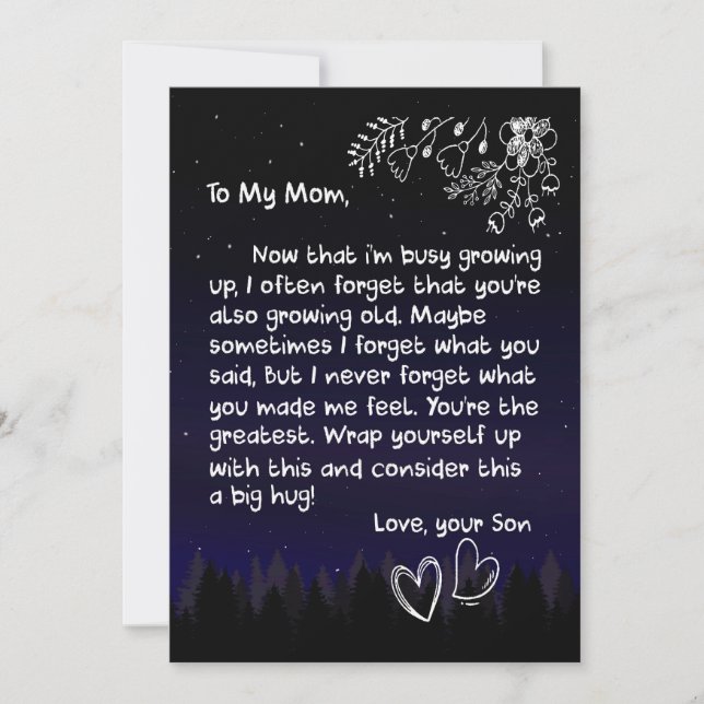 Cartes Pour Fêtes Annuelles Maman Lovers | À Ma Mère Je T'Aime Beaucoup (Devant)