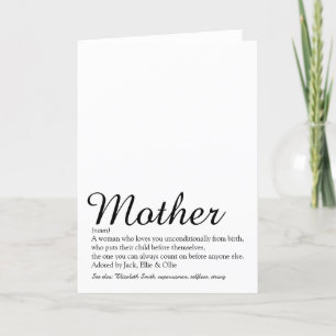 Cartes Pour Fêtes Annuelles Maman, maman, Mother Definition World's Best Ever 